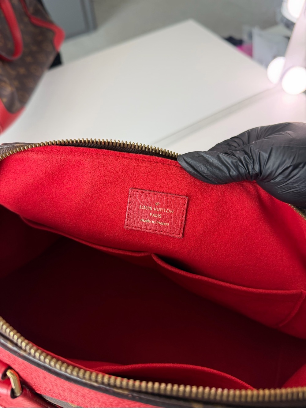 Louis Vuitton Retiro NM Monogram Canvas Coquelicot Red Satchel Bag w/ Lock Keys - Picture 11 of 11